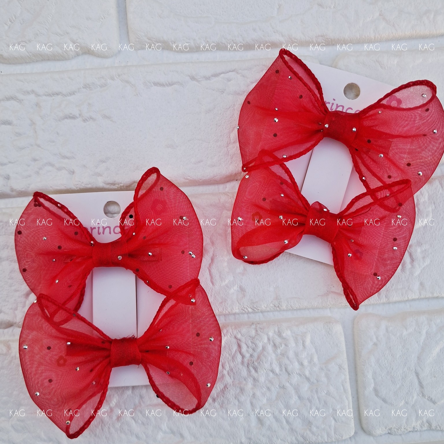 گیره سر پاپیون حریر نگین دار یلدایی