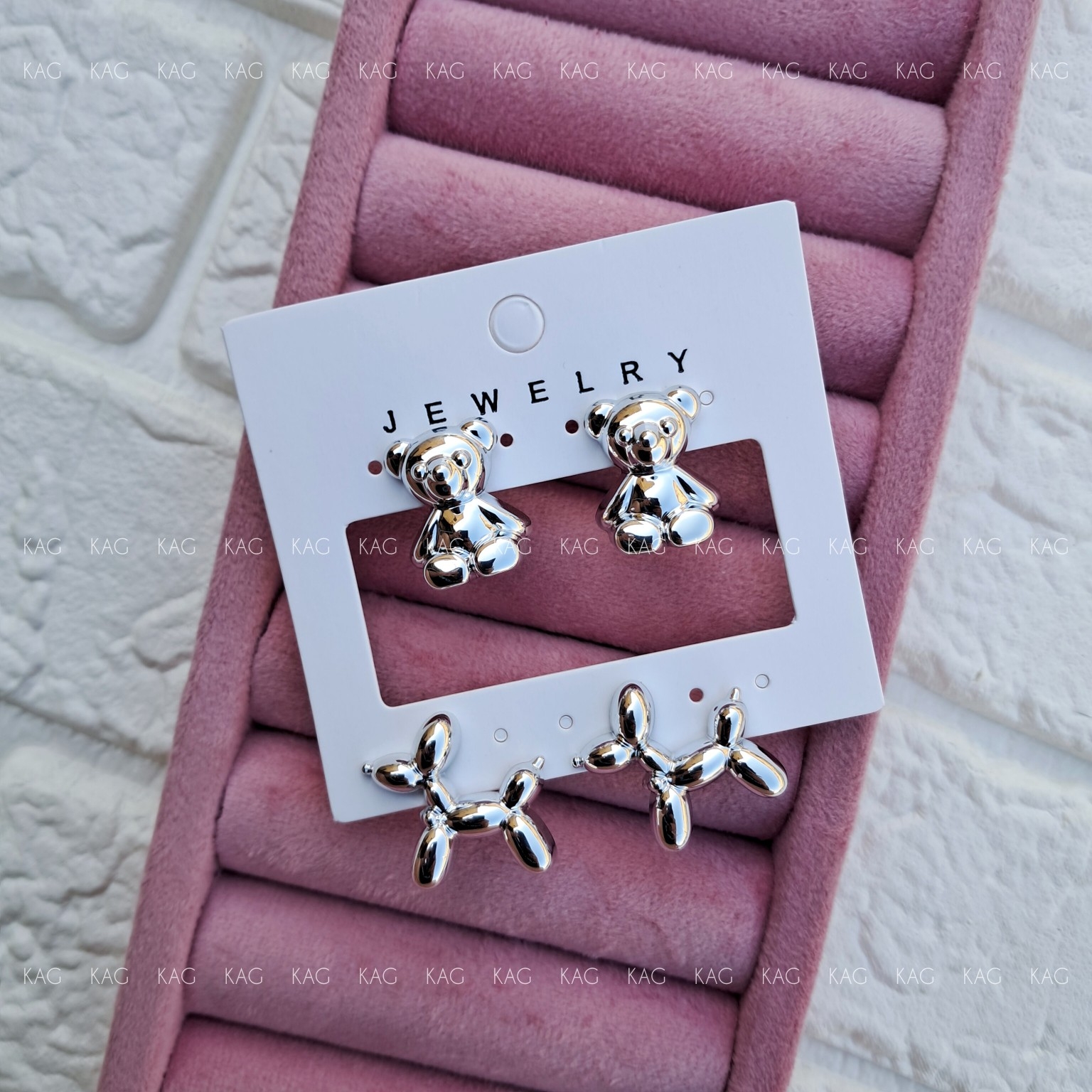 گوشواره بادکنکی طرح خرس و سگ بادکنکی